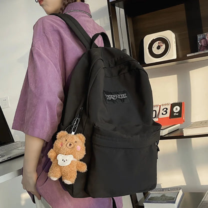 Fashion Female Laptop Cute Solid Color Backpack Cool Girls Waterproof College Bag Lady Student Bag Travel Women Kawaii Backpacks