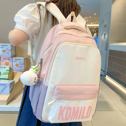 Fashion Female Nylon High Capacity College Backpack Girl Laptop School Bag Cool Women Student Book Bag Ladies Cute Travel Trendy
