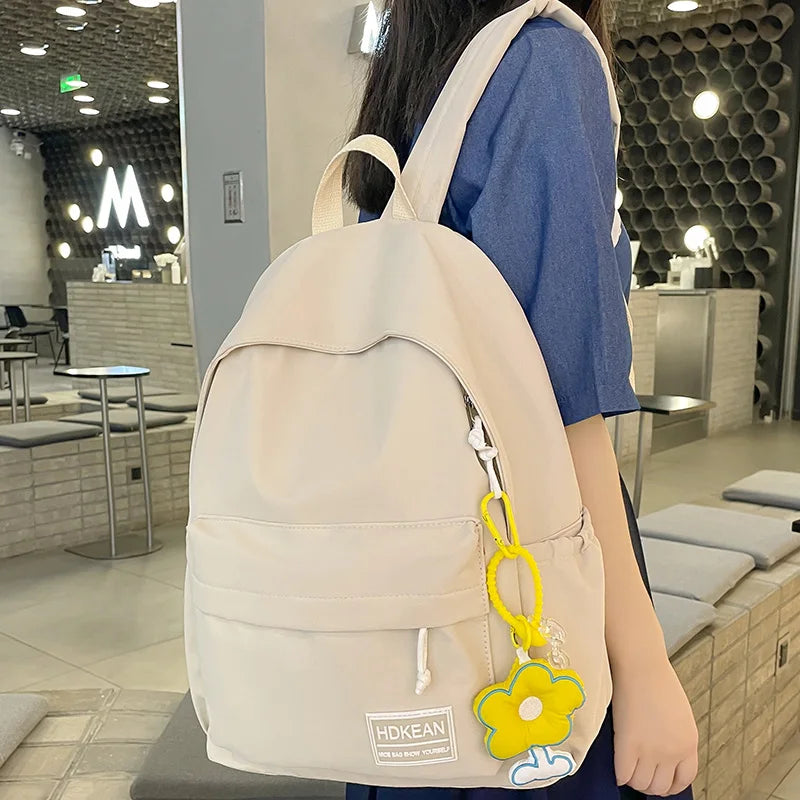Fashion Female Nylon Kawaii College Backpack Cool Women Laptop Book Bag Lady Cute Student Backpack Girl Travel School Bag Trendy