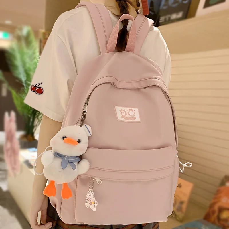 Fashion Female Pink Cute Waterproof Student Bag Cool Lady College Backpack Women School Bag Girl Travel Book Laptop Backpack New