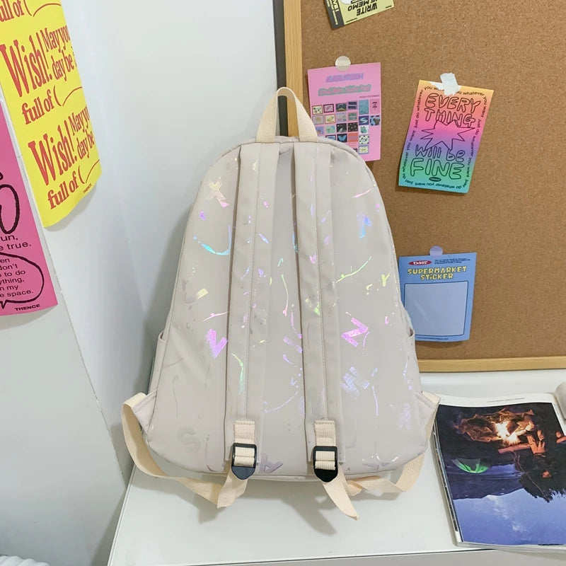 Fashion Female Pink High Capacity Laptop Leisure College Backpack - Thumbnail 2