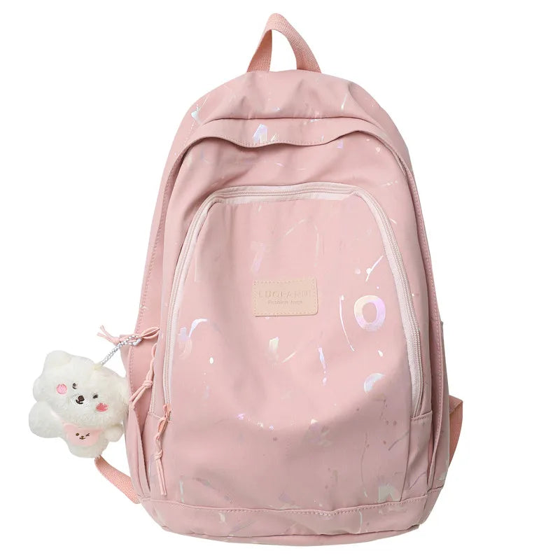 Fashion Female Pink High Capacity Laptop Leisure College Backpack Ladies Student Bag Girl Travel Book Backpack Women School Bags