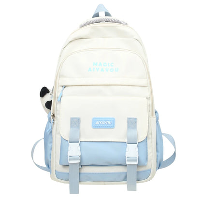 Fashion Female Red Travel Waterproof College Backpack Girl Kawaii Nylon School Backpack Lady Cute Laptop Student Book Bag Women