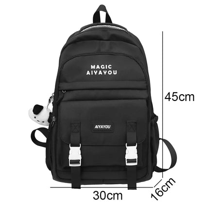 Fashion Female Red Travel Waterproof College Backpack Girl Kawaii Nylon School Backpack Lady Cute Laptop Student Book Bag Women