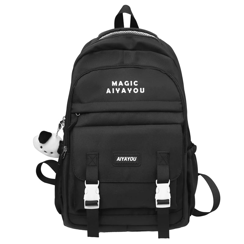 Fashion Female Red Travel Waterproof College Backpack Girl Kawaii Nylon School Backpack Lady Cute Laptop Student Book Bag Women