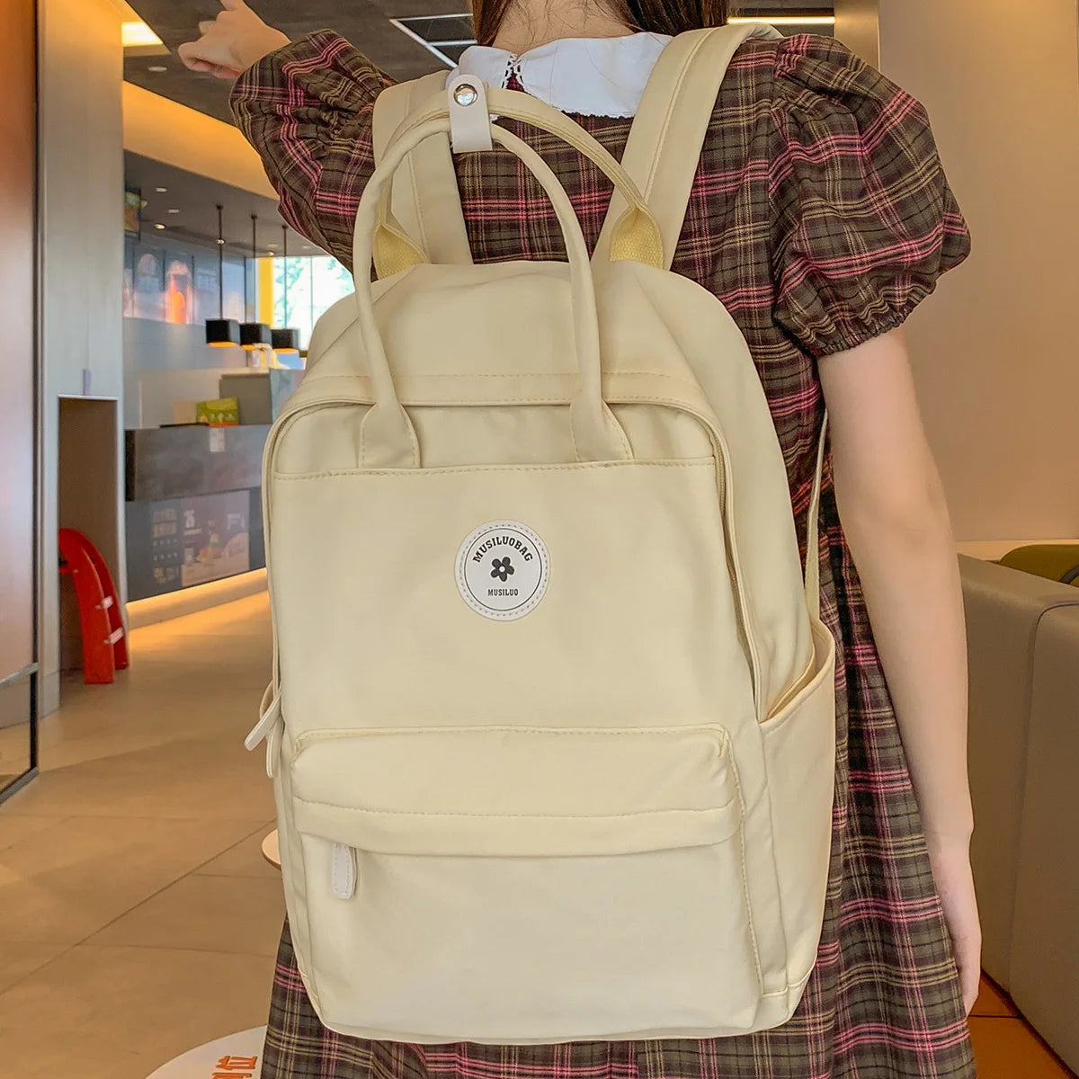 Fashion Female Travel College Backpack Trendy Women Kawaii Student Laptop BookBag Cool Girl Nylon School Backpack Cute Lady Teen