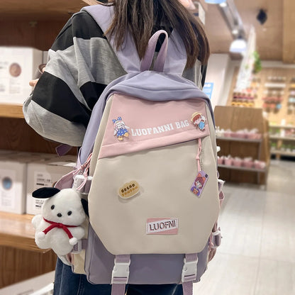 Fashion Female Travel High Capacity Book Bag Lady Kawaii Laptop Trendy Women College Student Backpack Girl Nylon School Bag Cute