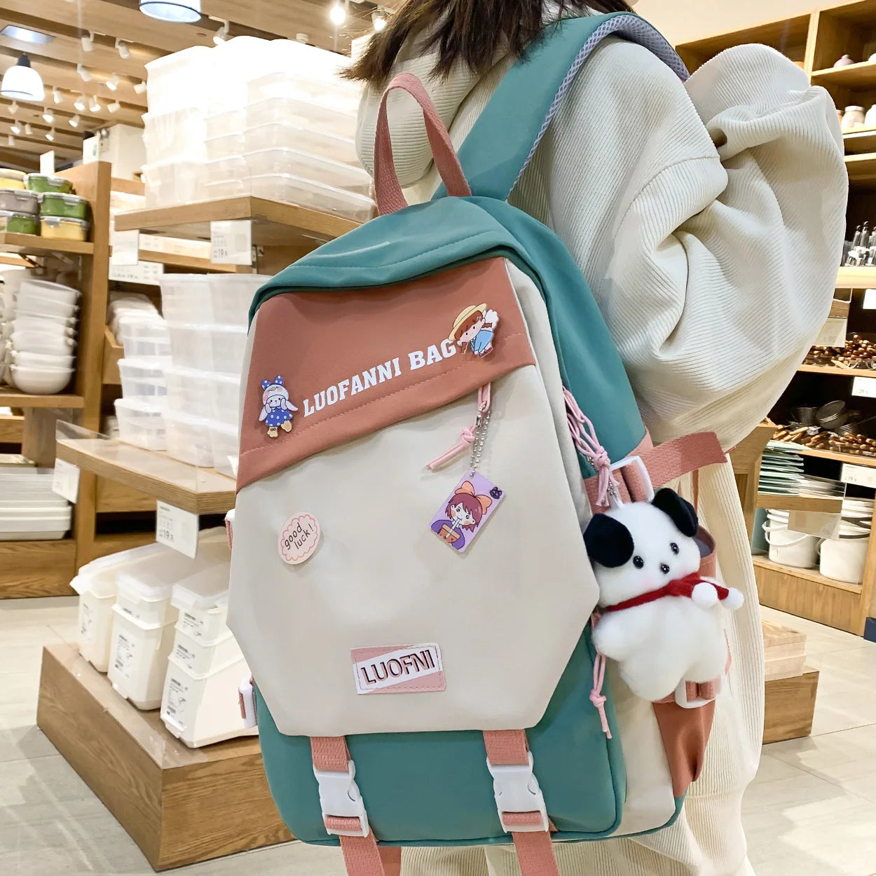 Fashion Female Travel High Capacity Book Bag Lady Kawaii Laptop Trendy Women College Student Backpack Girl Nylon School Bag Cute