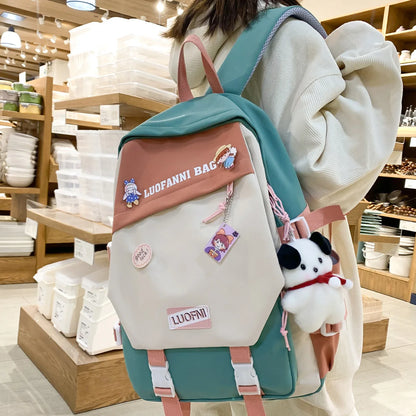 Fashion Female Travel High Capacity Book Bag Lady Kawaii Laptop Trendy Women College Student Backpack Girl Nylon School Bag Cute