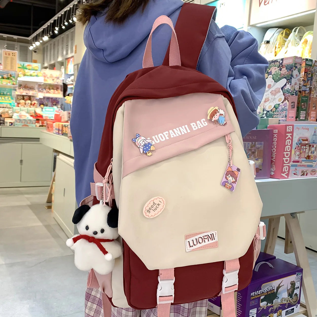 Fashion Female Travel High Capacity Book Bag Lady Kawaii Laptop Trendy Women College Student Backpack Girl Nylon School Bag Cute