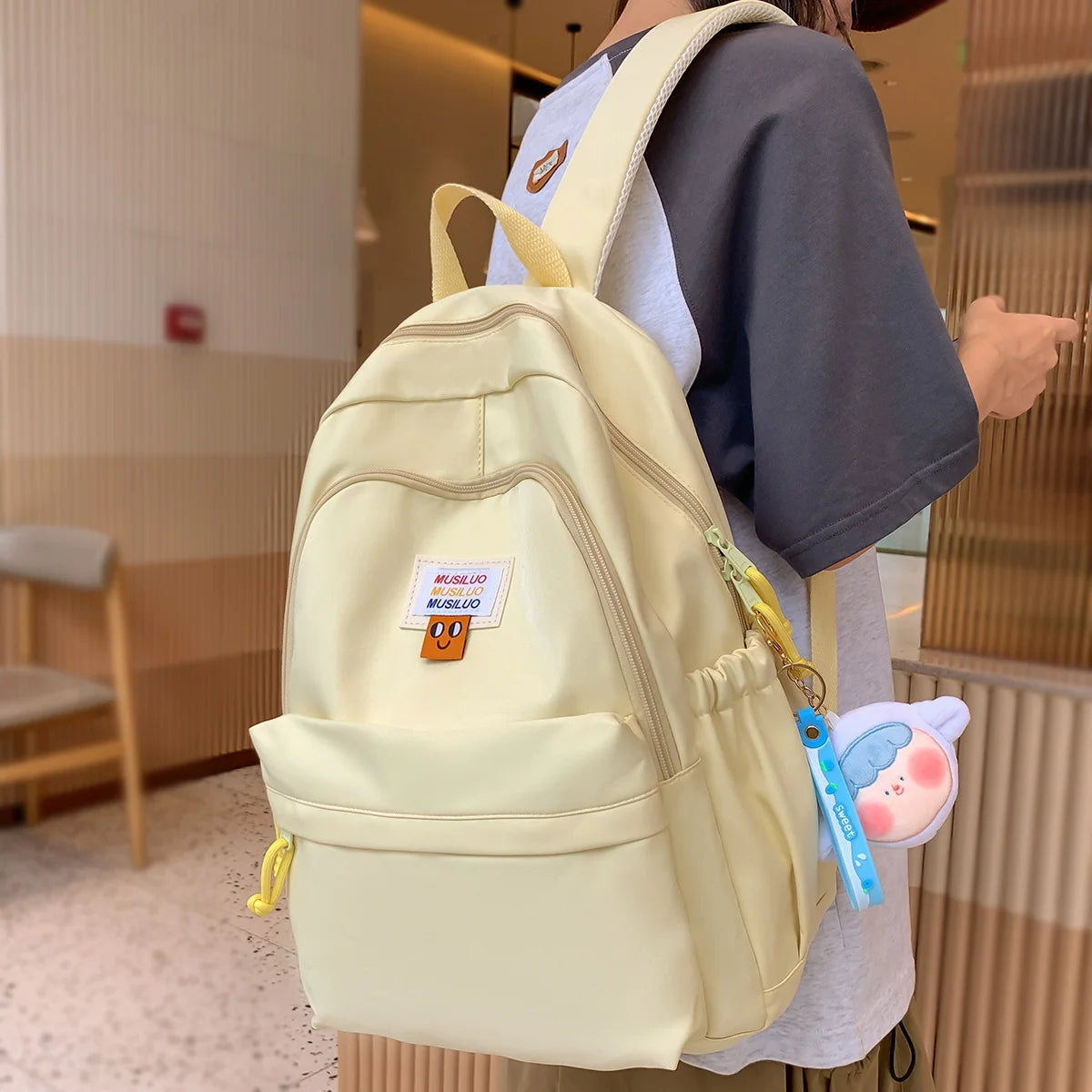 Fashion Female Travel Waterproof Kawaii School Bag Ladies Trendy Book Bag Women Student Laptop College Backpacks Girl Nylon Cool