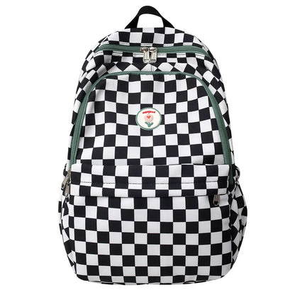 Fashion Female Waterproof Cute Plaid Travel School Bag Girl Laptop College Backpack Women Lattice Backpack Lady Leisure Book Bag