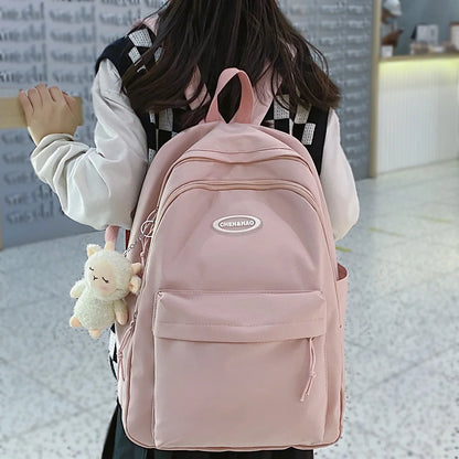 Fashion Female Waterproof Pink Student Backpack Women School Kawaii Bag Lady Laptop College Bag Trendy Cute Girl Travel Backpack
