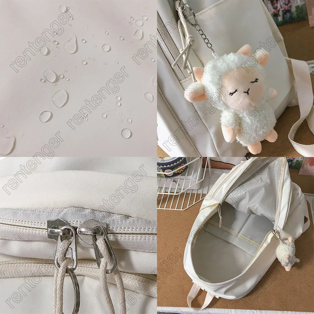 Fashion Female Waterproof Pink Student Backpack Women School Kawaii Bag Lady Laptop College Bag Trendy Cute Girl Travel Backpack