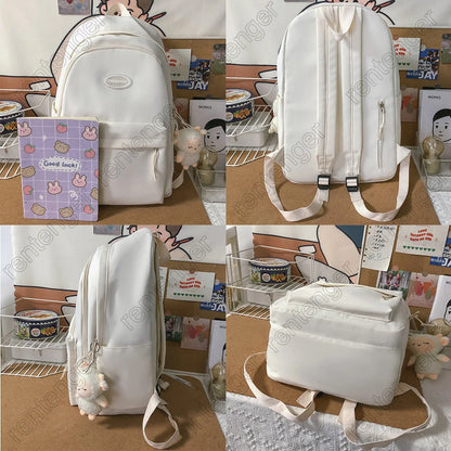 Fashion Female Waterproof Pink Student Backpack Women School Kawaii Bag Lady Laptop College Bag Trendy Cute Girl Travel Backpack