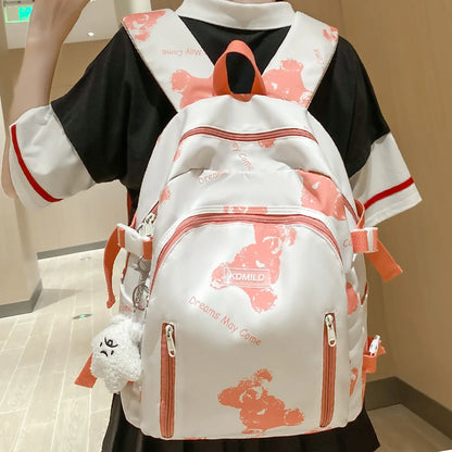 Fashion Female Waterproof Student Bookbag Women Printing Nylon School Bag Kawaii Lady Laptop Trendy Travel College Backpack Girl