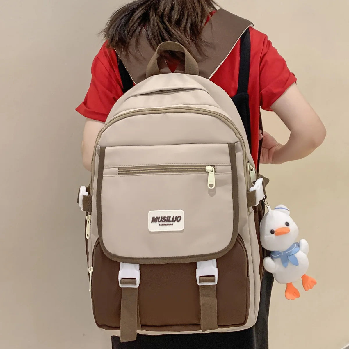 Fashion Female Yellow Waterproof Book bag High Capacity Women School Bag Kawaii Lady Laptop Trendy Travel College Backpacks Girl