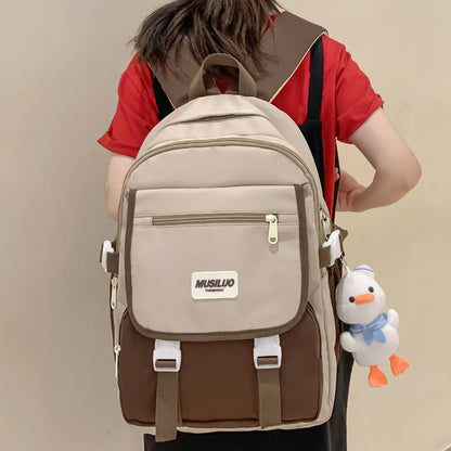 Fashion Female Yellow Waterproof Book bag High Capacity Women School Bag Kawaii Lady Laptop Trendy Travel College Backpacks Girl
