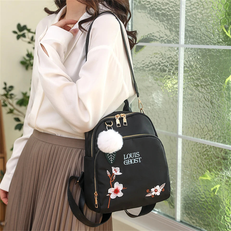 Fashion Flower Women Backpacks High Quality Female School Bagpack Designer Travel Bags Rucksack Simple Teenager Girls Bookpack