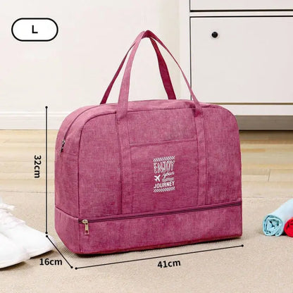 Fashion Folding Travel Bag Women Oxford Travel Weekend Overnight Bags Large Capacity Hand Luggage Tote Duffel Accessor Supplies