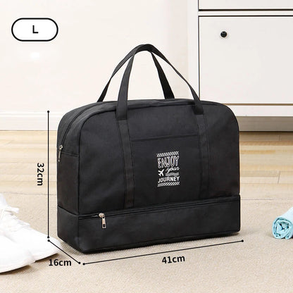 Fashion Folding Travel Bag Women Oxford Travel Weekend Overnight Bags Large Capacity Hand Luggage Tote Duffel Accessor Supplies