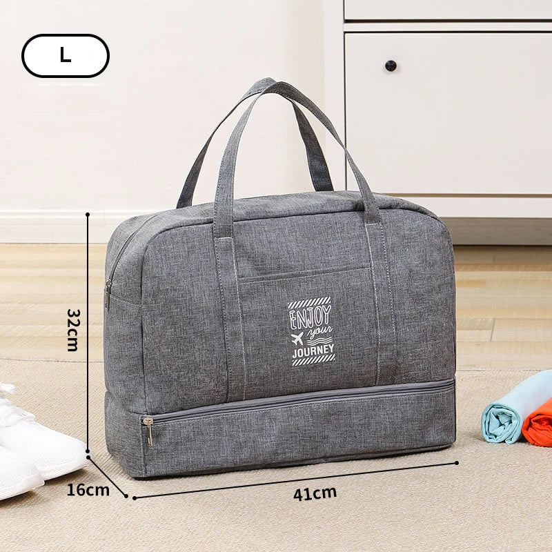 Fashion Folding Travel Bag Women Oxford Travel Weekend Overnight Bags Large Capacity Hand Luggage Tote Duffel Accessor Supplies