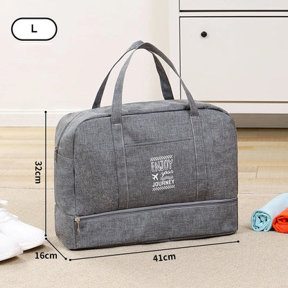 Fashion Folding Travel Bag Women Oxford Travel Weekend Overnight Bags Large Capacity Hand Luggage Tote Duffel Accessor Supplies