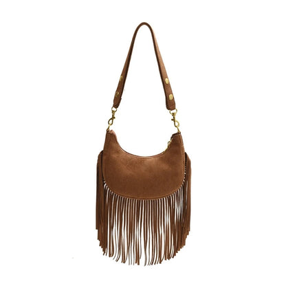 Fashion Forward Crossbody Bag with Tassels PU Shoulder Bag Satchel for Ladies