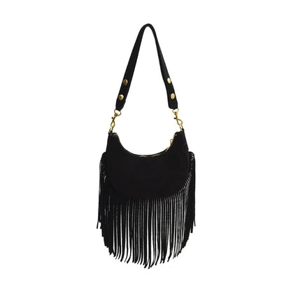 Fashion Forward Crossbody Bag with Tassels PU Shoulder Bag Satchel for Ladies