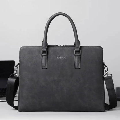 Fashion Frosting Leather Briefcase For Men Business Handbag Male High Quality Shoulder Messenger Daily Laptop Bag