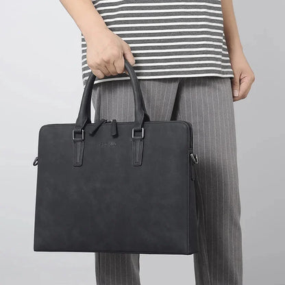 Fashion Frosting Leather Briefcase For Men Business Handbag Male High Quality Shoulder Messenger Daily Laptop Bag