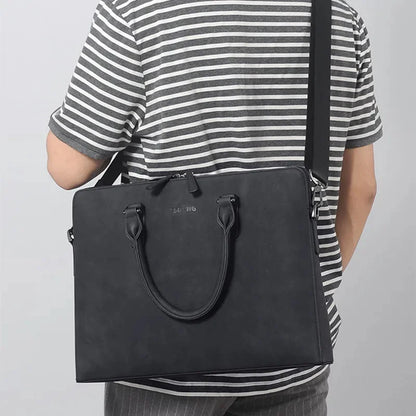 Fashion Frosting Leather Briefcase For Men Business Handbag Male High Quality Shoulder Messenger Daily Laptop Bag