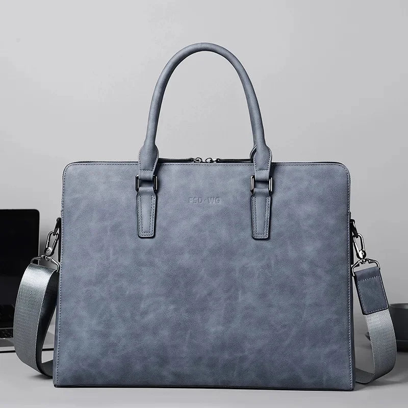 Fashion Frosting Leather Briefcase For Men Business Handbag Male High Quality Shoulder Messenger Daily Laptop Bag