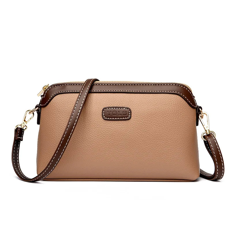 Fashion Genuine Leather Solid Color Women Shoulder Crossbody Bags 2024 Luxury Ladies Phone Bag And Purses Handbag Women's Bags