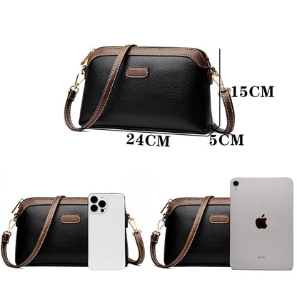 Fashion Genuine Leather Solid Color Women Shoulder Crossbody Bags 2024 Luxury Ladies Phone Bag And Purses Handbag Women's Bags