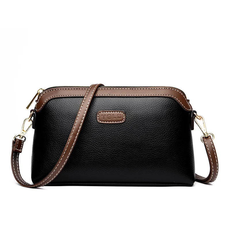 Fashion Genuine Leather Solid Color Women Shoulder Crossbody Bags 2024 Luxury Ladies Phone Bag And Purses Handbag Women's Bags