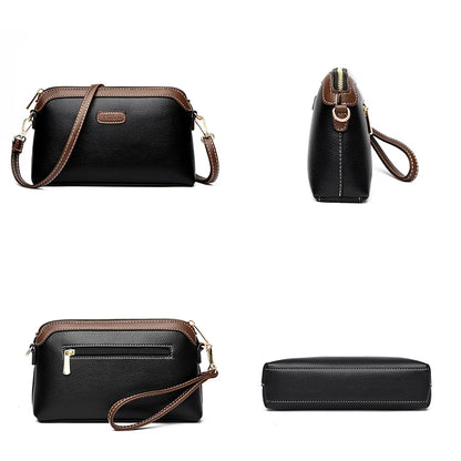 Fashion Genuine Leather Solid Color Women Shoulder Crossbody Bags 2024 Luxury Ladies Phone Bag And Purses Handbag Women's Bags
