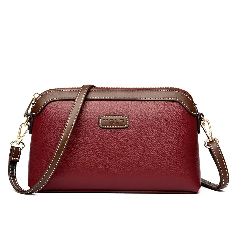 Fashion Genuine Leather Solid Color Women Shoulder Crossbody Bags 2024 Luxury Ladies Phone Bag And Purses Handbag Women's Bags