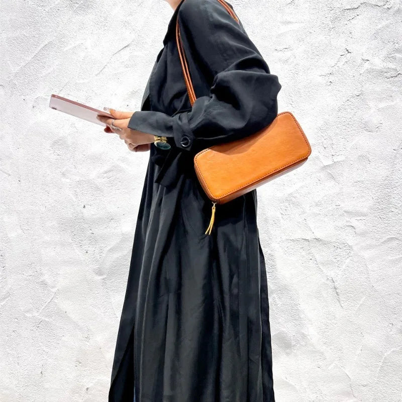 Fashion Genuine Leather Square Shape Shoulder Bags 2024 New Casual Commuter Purses Straps Adjustable Versatile Women's Handbags