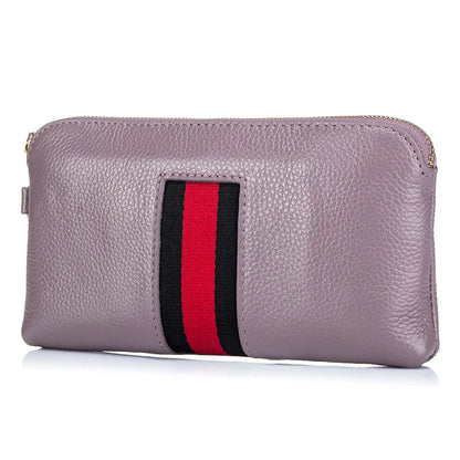 Fashion Genuine Leather Women Clutches Bags Lady Zipper Handbag Cowhide Casual Phone Pouch Wrist Bag For Girls Bolsa Feminina