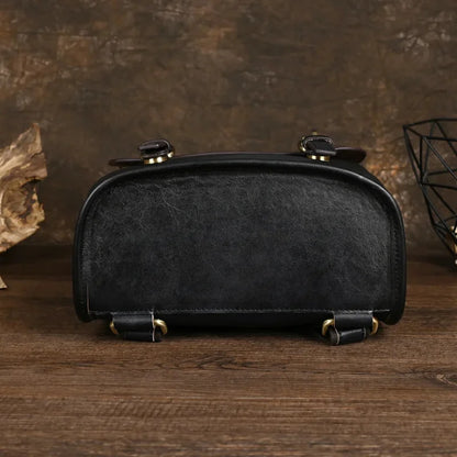 Fashion Genuine Leather Women's High Quality Cowhide School Bag For Girls Simple Casual Ladies Travel Backpack