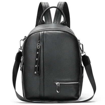 Fashion Genuine Leather Women's Large Capacity School Multifunction Feminina Shoulder Bag Casual Travel Backpack