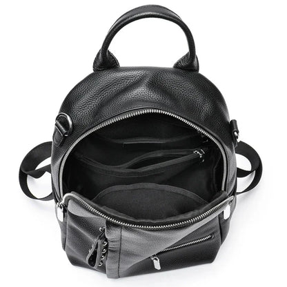 Fashion Genuine Leather Women's Large Capacity School Multifunction Feminina Shoulder Bag Casual Travel Backpack