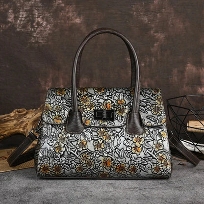 Fashion Genuine Women's Handbag Vintage Cow Leather Shoulder Crossbody Luxuy Female Tote Bag