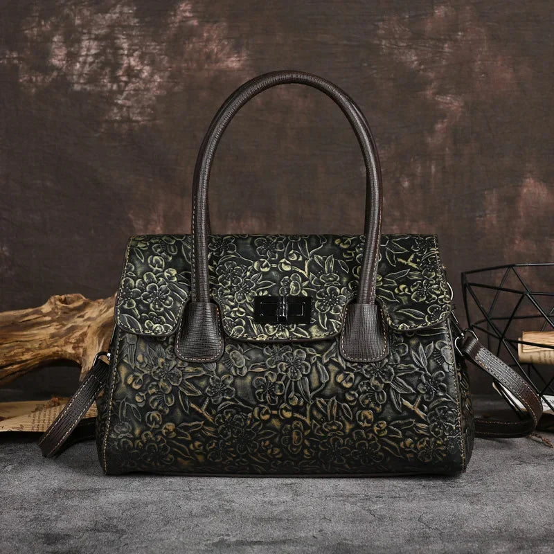 Fashion Genuine Women's Handbag Vintage Cow Leather Shoulder Crossbody Luxuy Female Tote Bag