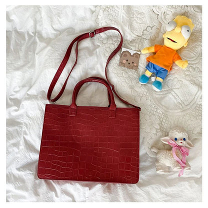 Fashion Gilrs Lolita Crocodile Grain JK HandBags Totes Female Transparent Layer Chains Briefcases Shoulder Bags Itabags