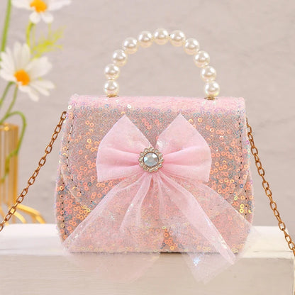 Fashion Gir Baby  Coin Purse HandbagChildren Wallet Small Coin Box Bag  Bow Kid Money Bag Baby  Shoulder Bag Purse