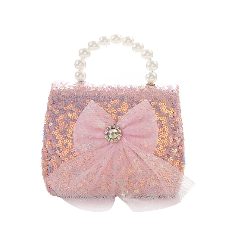 Fashion Gir Baby  Coin Purse HandbagChildren Wallet Small Coin Box Bag  Bow Kid Money Bag Baby  Shoulder Bag Purse