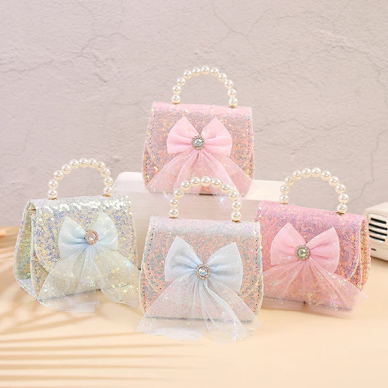 Fashion Gir Baby  Coin Purse HandbagChildren Wallet Small Coin Box Bag  Bow Kid Money Bag Baby  Shoulder Bag Purse