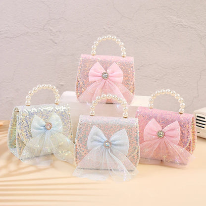 Fashion Gir Baby  Coin Purse HandbagChildren Wallet Small Coin Box Bag  Bow Kid Money Bag Baby  Shoulder Bag Purse